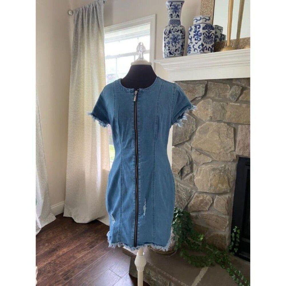 Venus Zip up Jean Dress (Size 10)